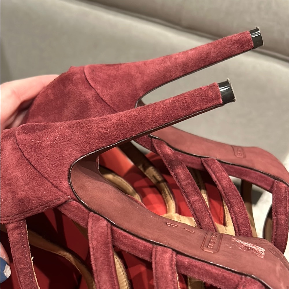 Coach Lavania, Maroon Strappy Stiletto Heels - Picture 5 of 5